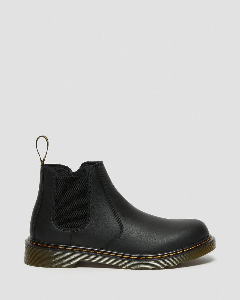 Black Kids' Dr Martens Youth 2976 Softy T Leather Chelsea Boots | CA 671KOR